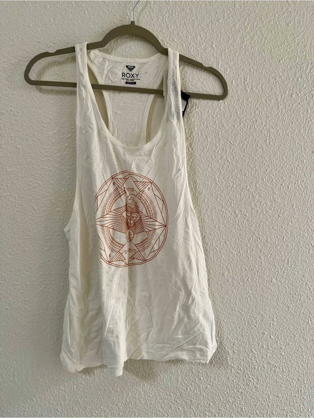 NWT Roxy Women's White Graphic Tank Top